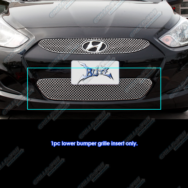 Fits 2012 Hyundai Accent Bumper Stainless Steel Wire X Mesh Blitz