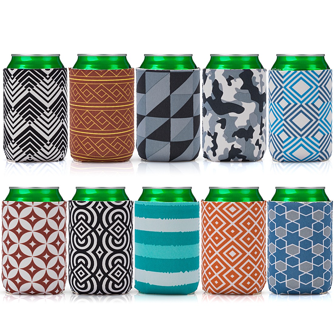 Avery Barn 10pc Neoprene Zipper Sleeve Insulated Beer Can Cover Sets eBay