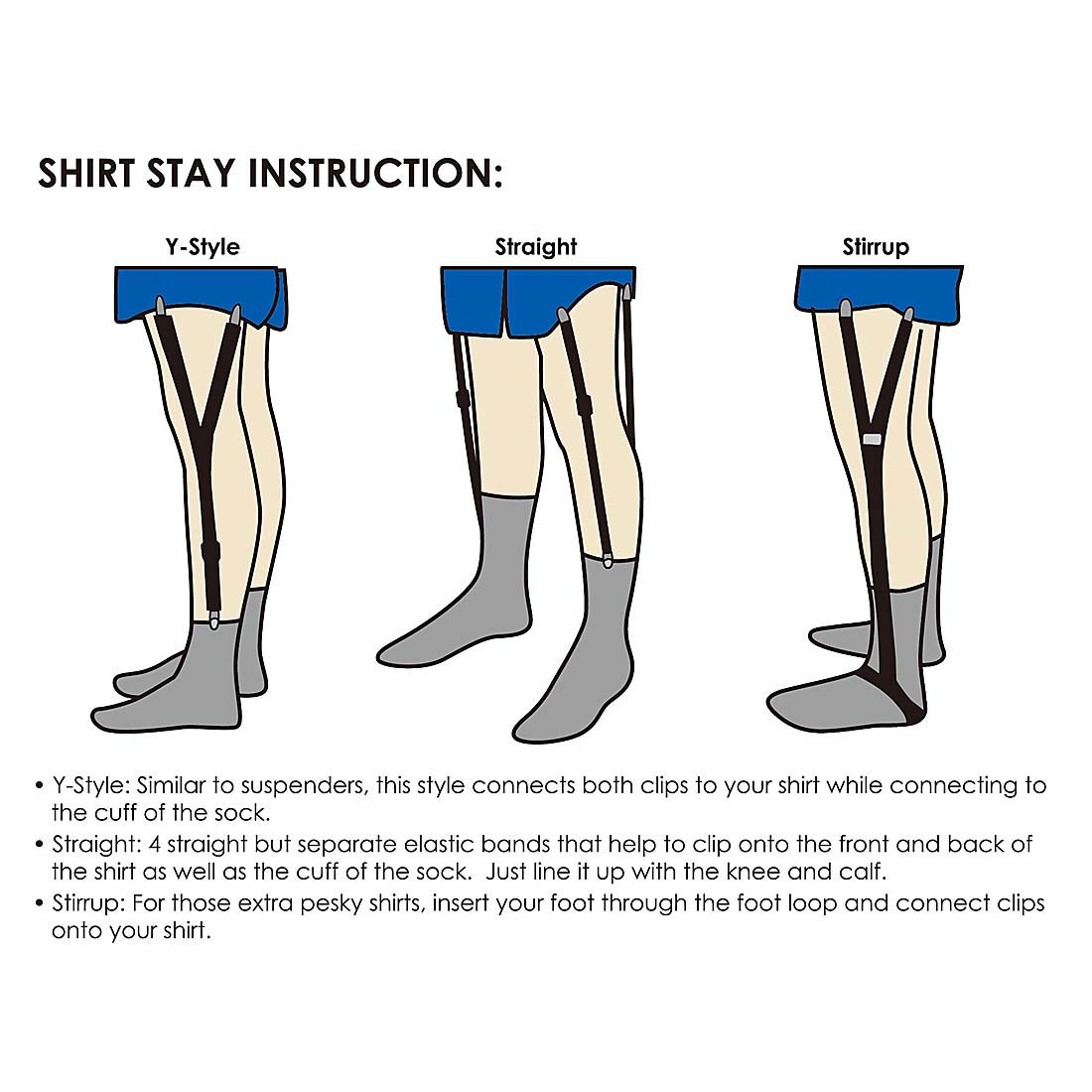 foot loop shirt stays