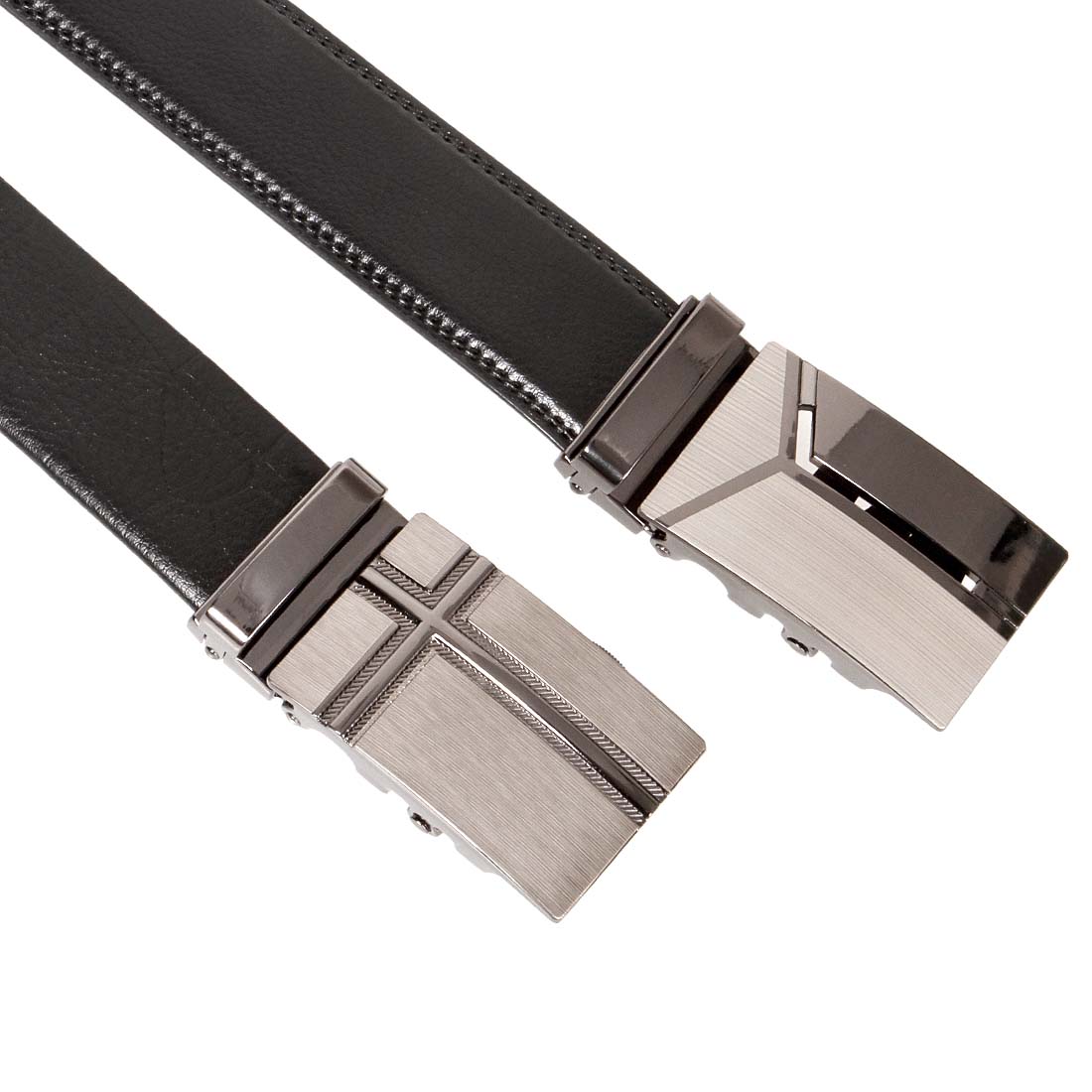 BMC 2pc Mens Fashionable Genuine Leather Mix Size Automatic Locking