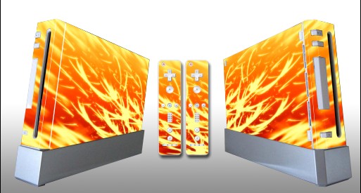 Bundle Monster Nintendo Wii Skin Decal Sticker Art Accessory - Orange Sparks