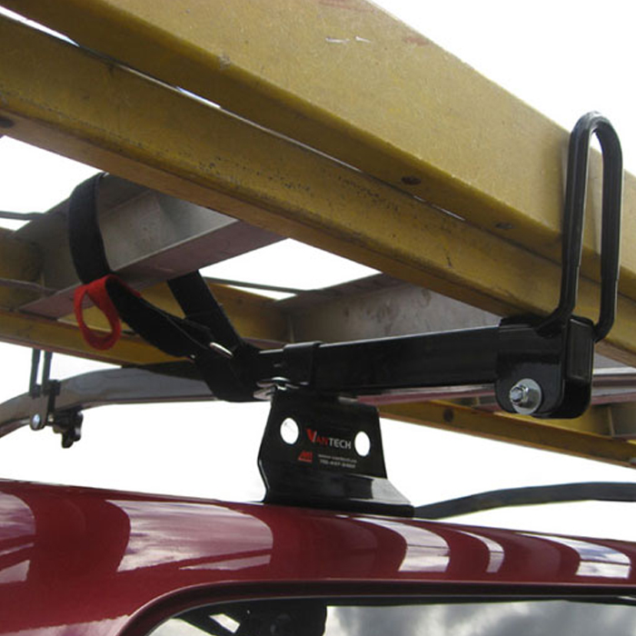 Black Universal fitment, Steel M3000 Ladder roof van rack w/ 59" angled