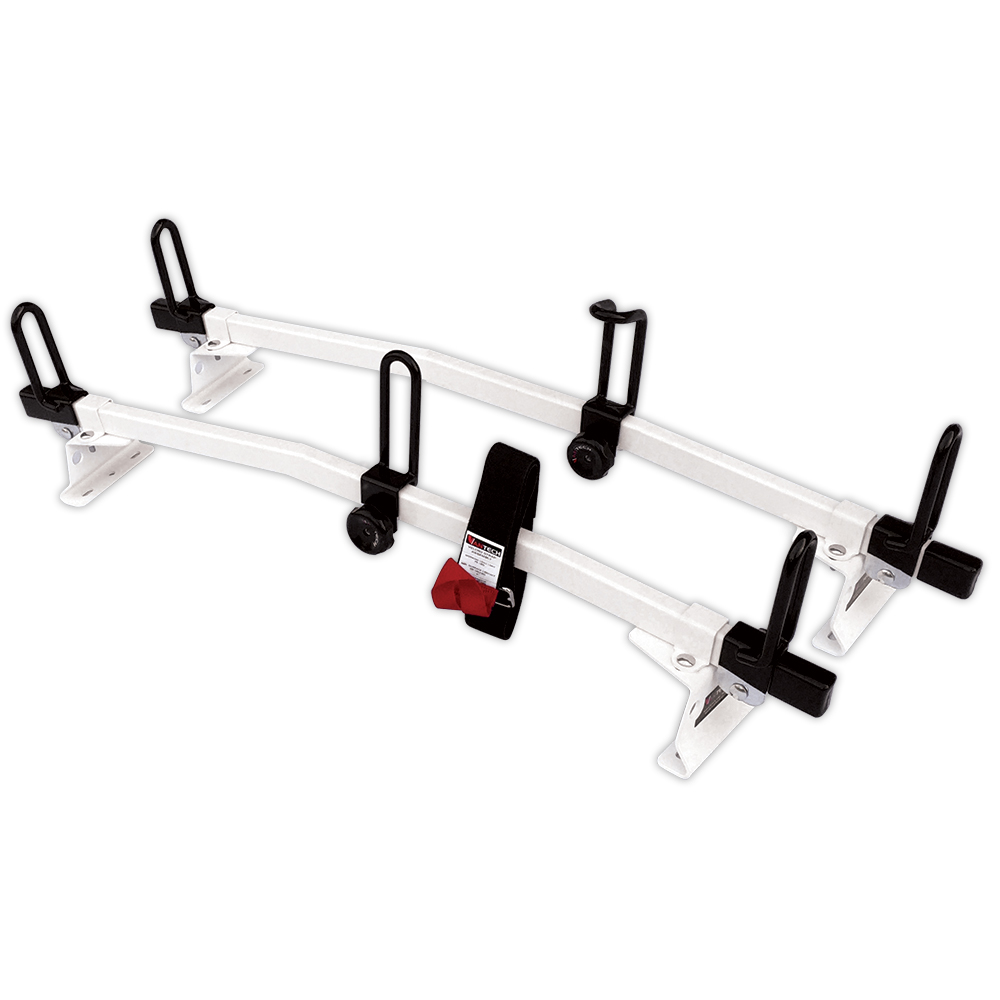 White Universal fitment, Steel M3000 Ladder roof van rack w/ 72" angled