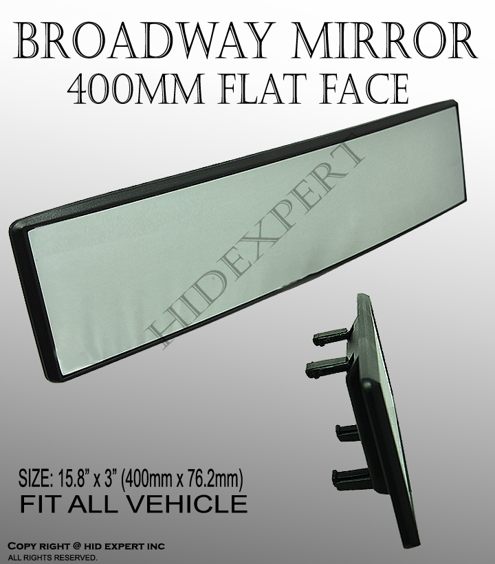 JDM Rearview Mirror Broadway 400mm Flat Wide White tint Universal All