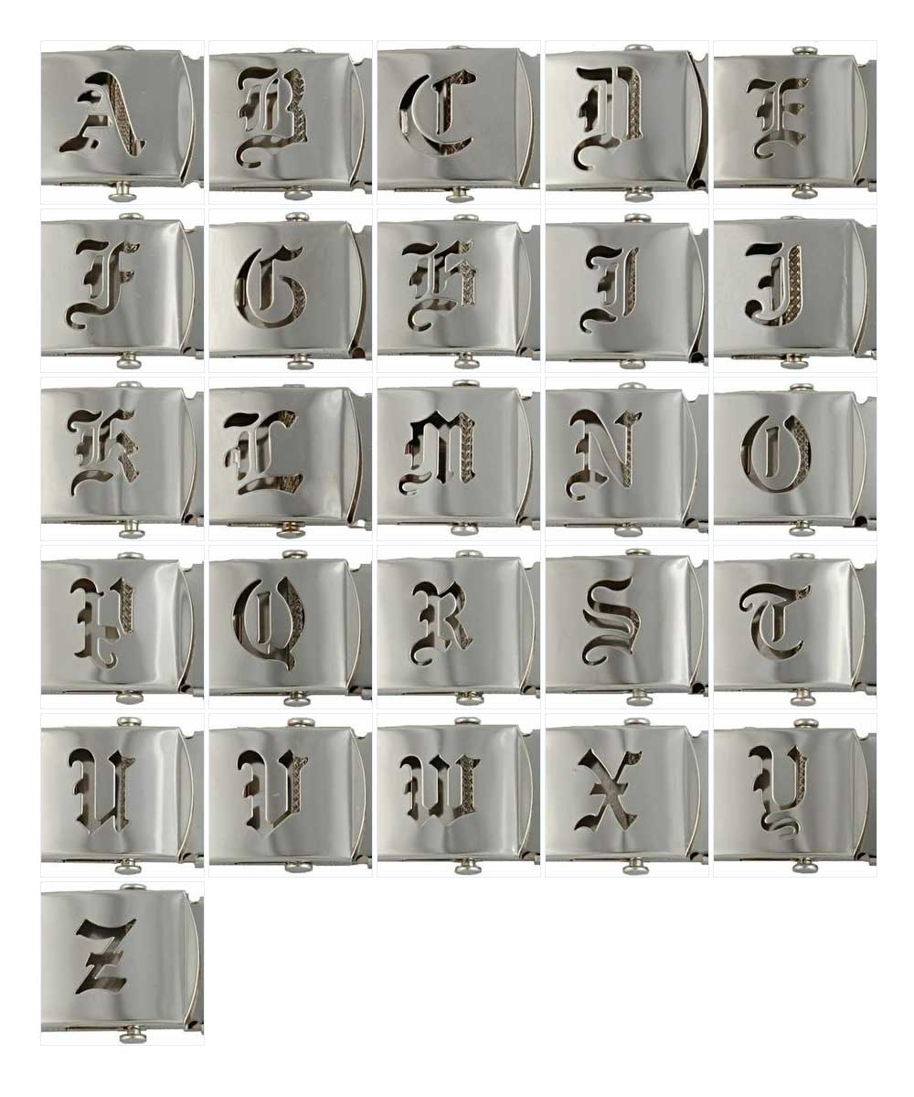 ABC Military  Belt Buckles Olde English Letter