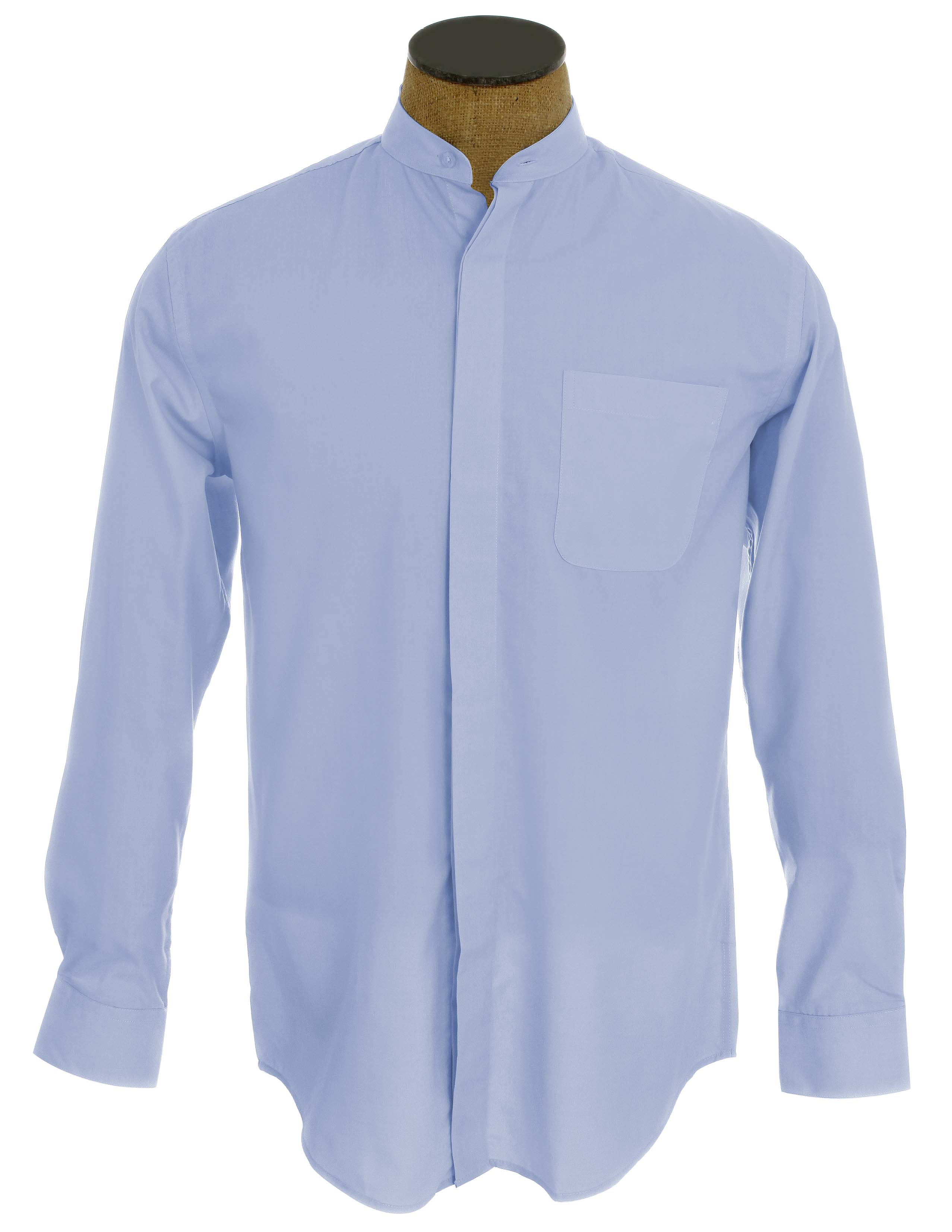 Men's Collarless Banded Collar Dress Shirt eBay