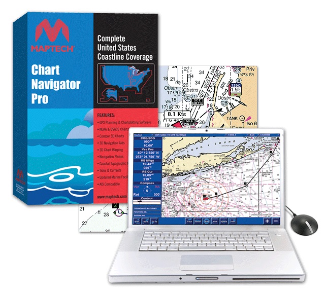Maptech Chart Navigator Pro GPS Planning Marine Navigation Software