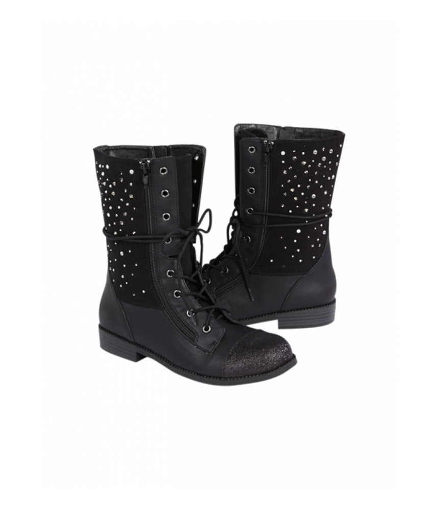 Justice Girls Rhinestone Combat Boots 613 9 eBay