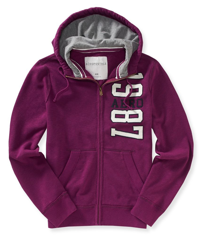 Aeropostale Mens Full Zip 1987 Hooded Hoodie Sweatshirt eBay