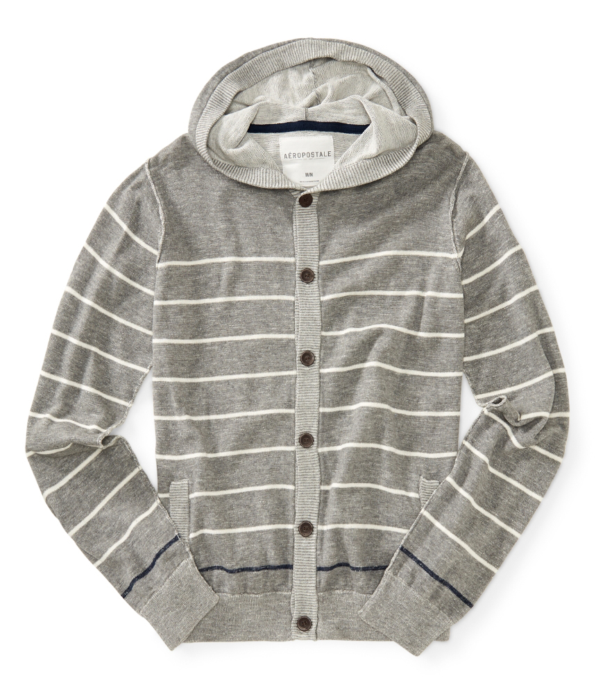 Aeropostale Mens Striped Knit Hooded Sweater eBay