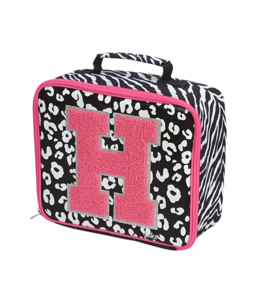 Justice Girls Cheetah Choose Initial Lunch Bag
