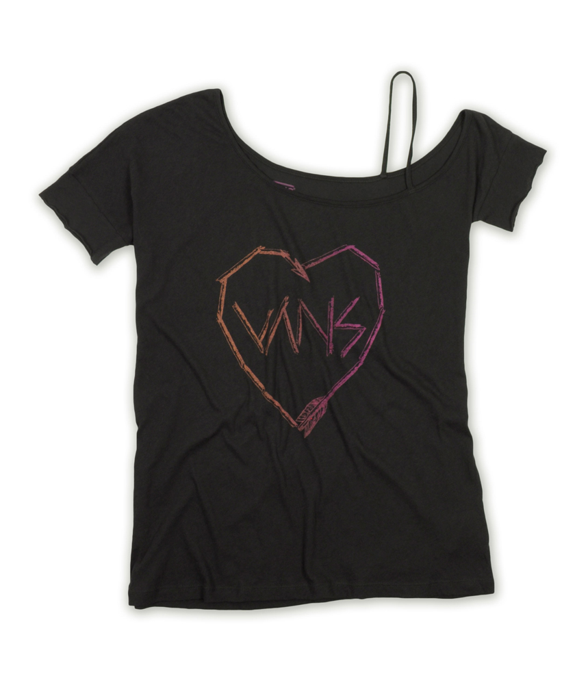Vans Womens Sketched Love Heart Graphic TShirt Womens Apparel Free