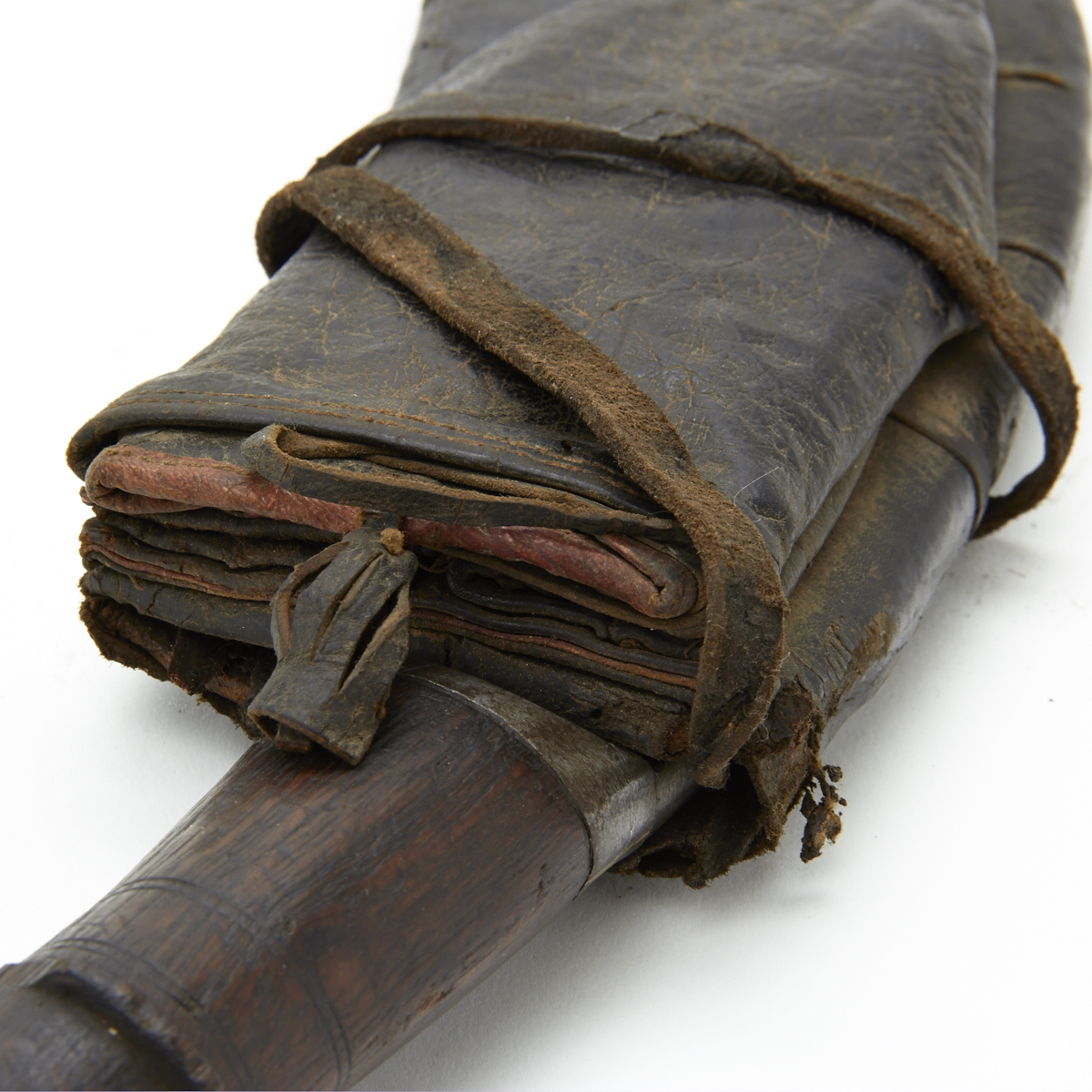 Antique Nepalese Gurkha Bhojpure Kukri Fighting Knife with Soft Leather