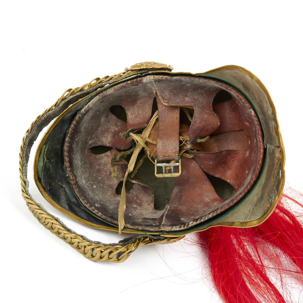 Original British Household Cavalry Horse Guard Parade Helmet with Red