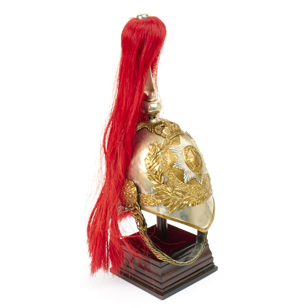 Original British Household Cavalry Horse Guard Parade Helmet with Red