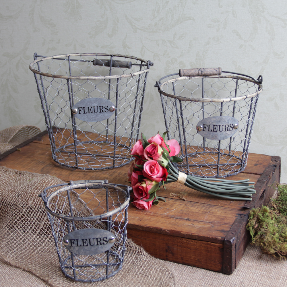 shabby cottage chic chicken wire storage baskets ebay shabby cottage chic chicken wire storage baskets ebay