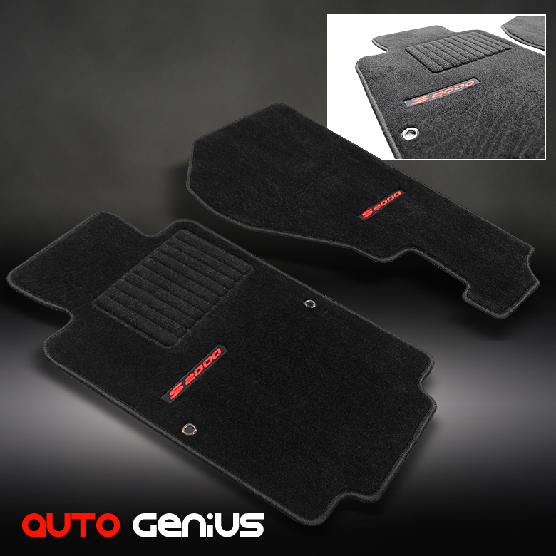 0009 S2000 AP1/AP2 EXTENDED DESIGN ALL BLACK FLOOR MATS CARPET w/BLACK