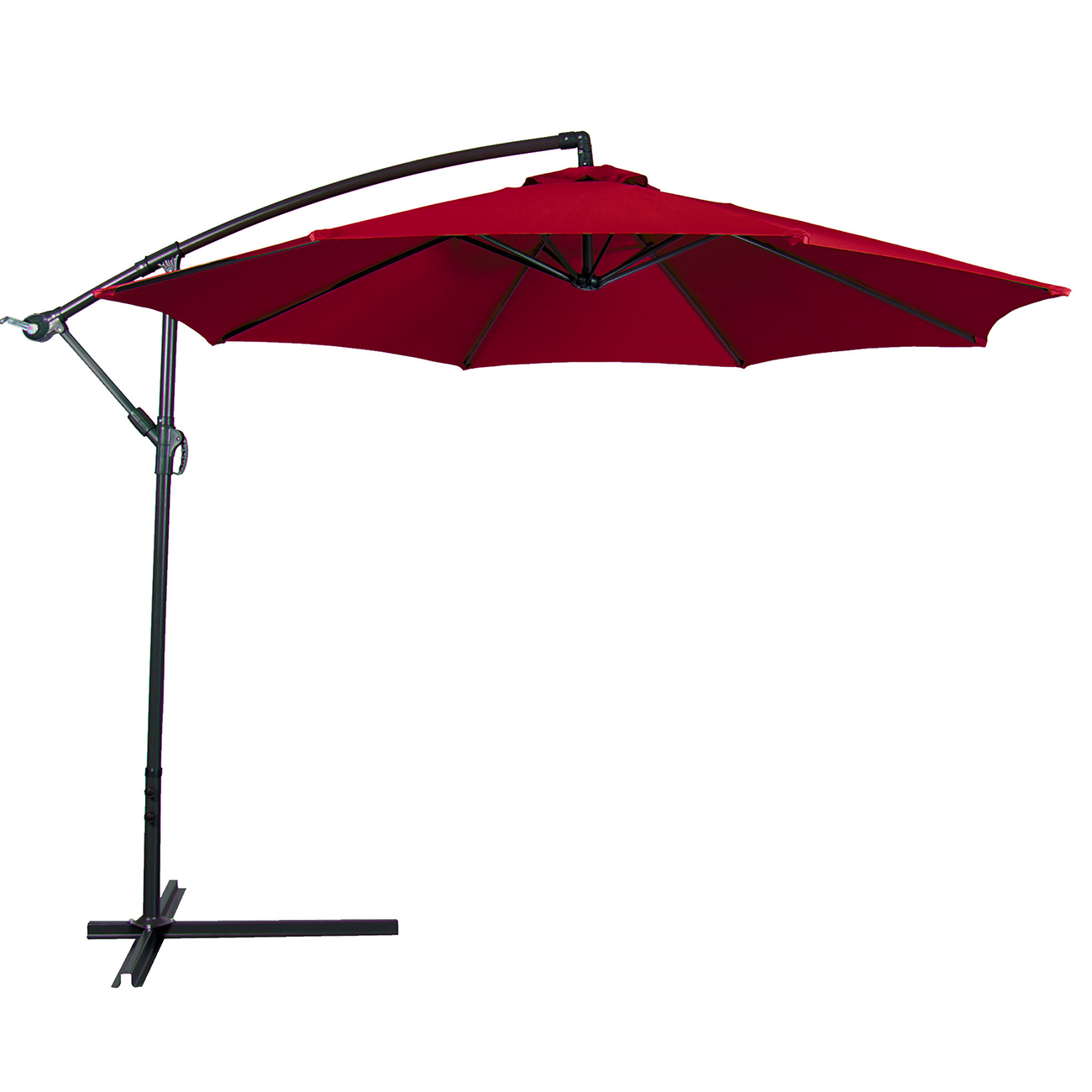 10ft hanging patio umbrella sun shade offset outdoor yard market w/ cross base (351305129651): купить на ebay, цена, заказать, ф.