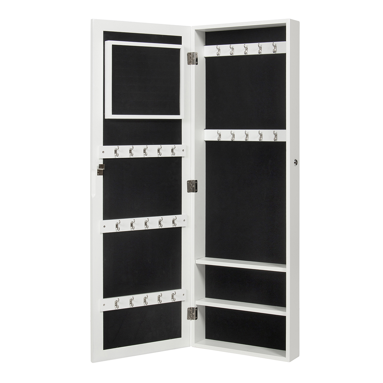Mirrored Jewelry Armoire Wall Mount Organizer Storage Case with Key Set eBay