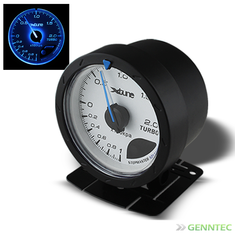 60mm Boost Gauge (White Face, Blue/White Back Lights, Blue Needle