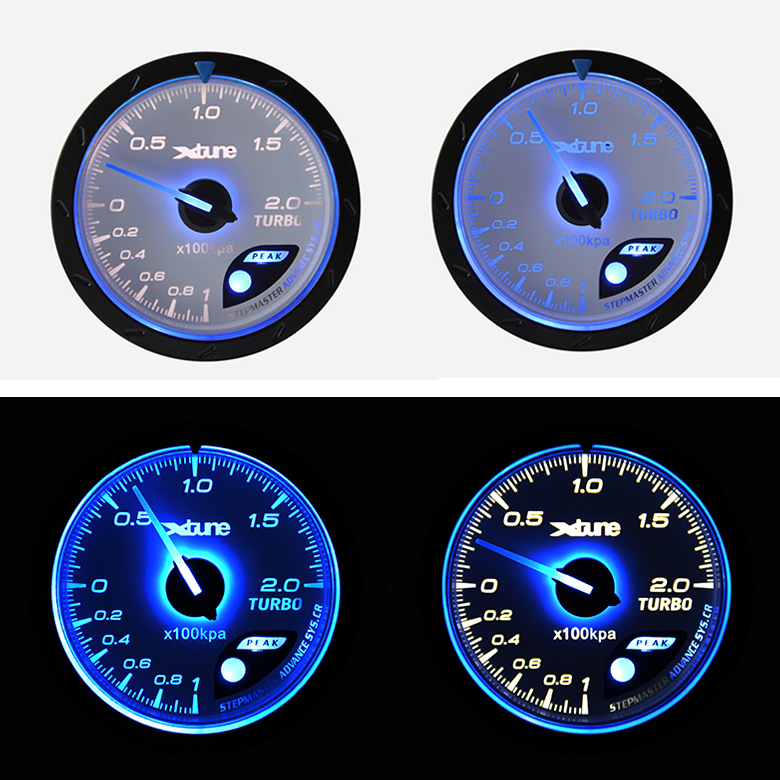 60mm Boost Gauge (White Face, Blue/White Back Lights, Blue Needle), Gauge Pod eBay