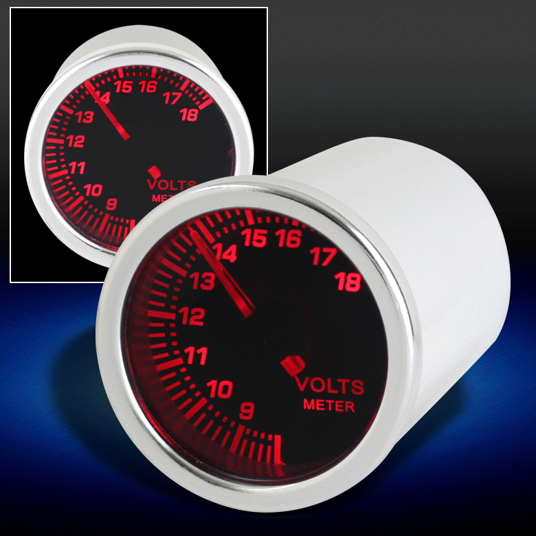 [7 COLORS] 11000 RPM 5" CARBON FIBER TACHOMETER+2" 52mm VOLT METER