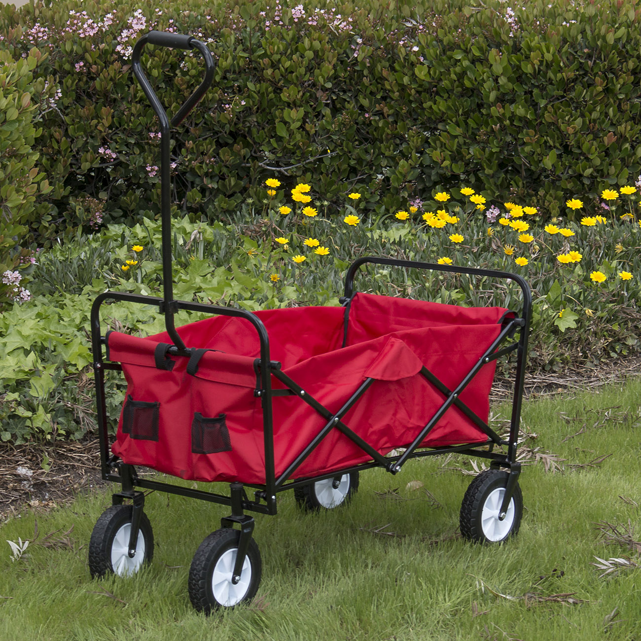 Collapsible Folding Wagon Cart Garden Buggy Shopping Beach Toy Sports