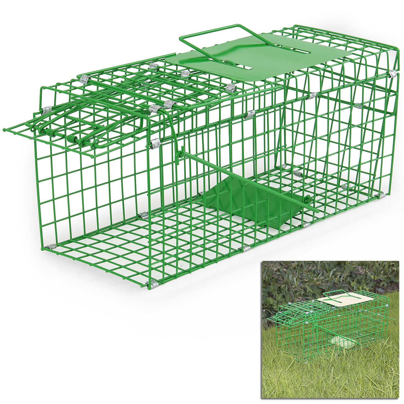 16"x6" Small Animal Trap Cage Raccoon Skunk Possum Rabbit Humane Pest