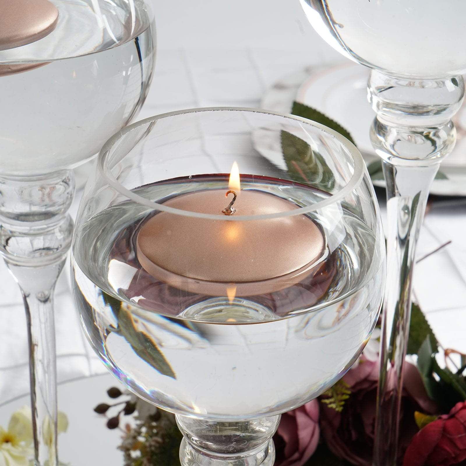 3-Inch wide Wedding Unscented Discs Round Floating Candles Centerpieces Sale