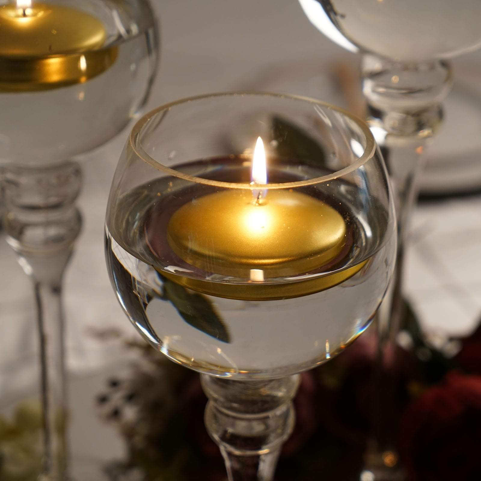 3-Inch wide Wedding Unscented Discs Round Floating Candles Centerpieces Sale