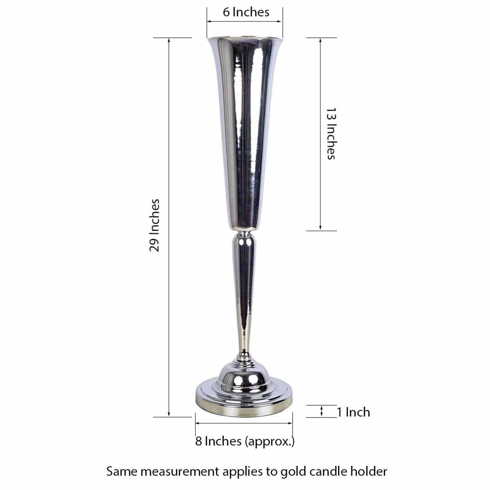 2 pcs 29/" tall Metallic Trumpet Vases Candle Holders Wedding Centerpieces SALE