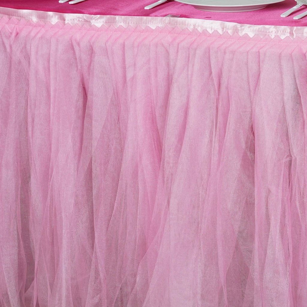 Two Layers Tulle TABLE SKIRT 3 sizes Wedding Party Linens Dinner Decorations