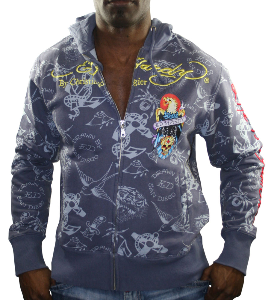 ED-HARDY-Christian-Audigier-Eagle-Skull-Tattoo-Hooded-Mens-Hoodie-Sweatshirt
