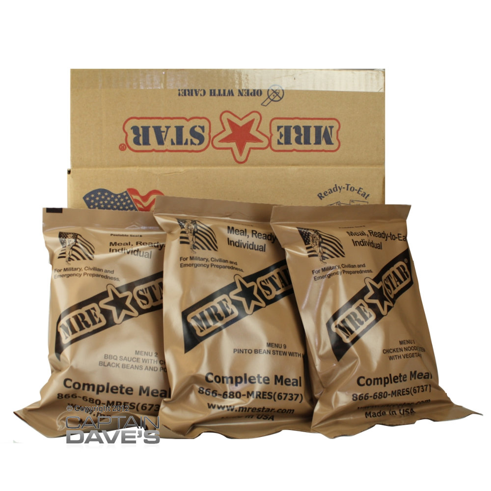 Case of 12 MREStar MREs, Military Style Meals Ready to Eat 4/15