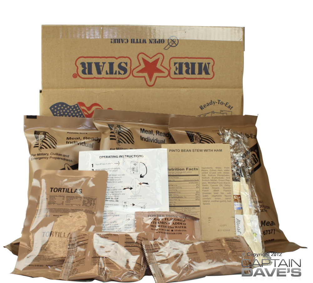 Case of 12 MREStar MREs, Military Style Meals Ready to Eat 4/15