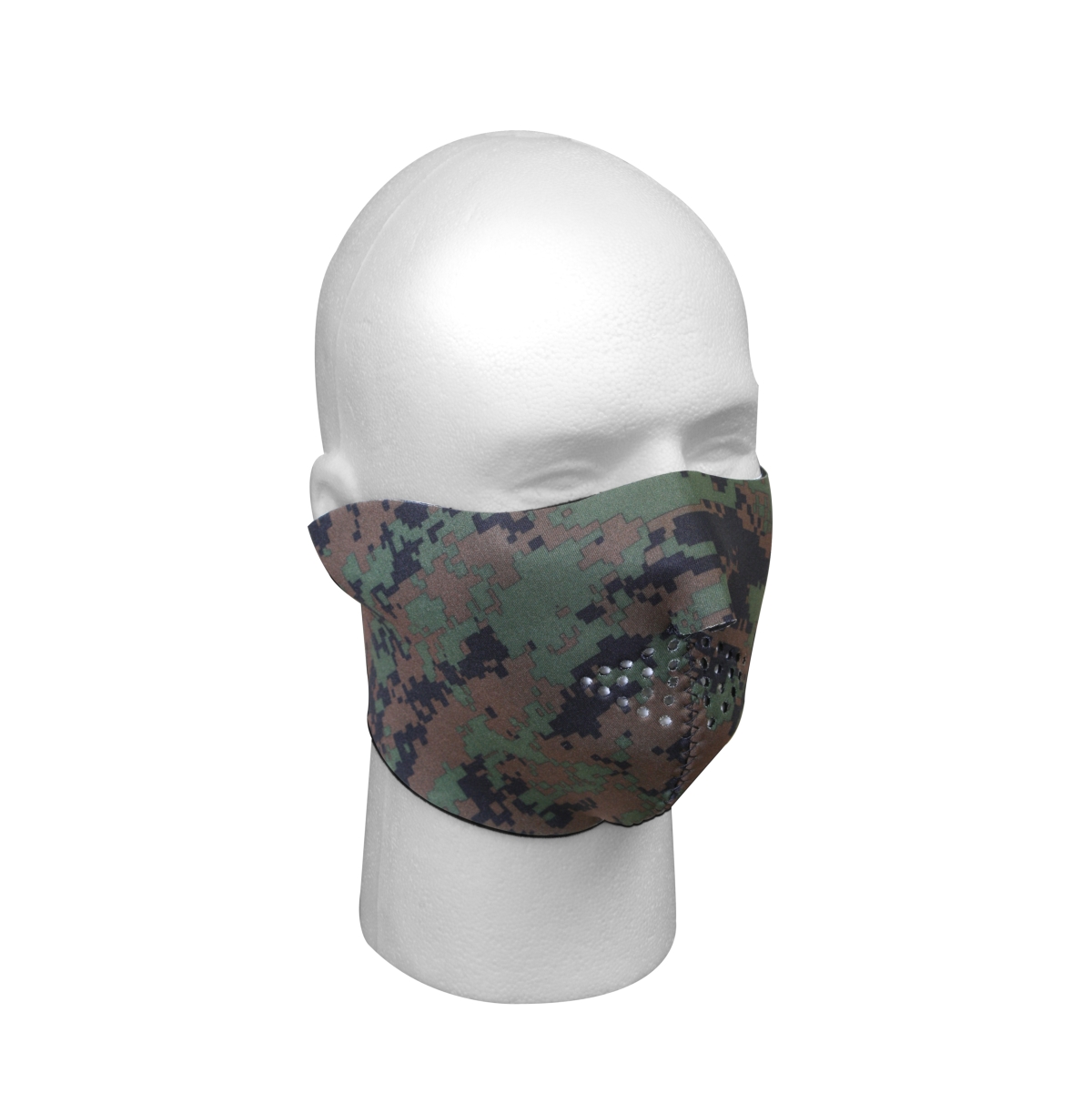 New Woodland Digital Camo/Black Neoprene Half Face Mask, Matches USMC