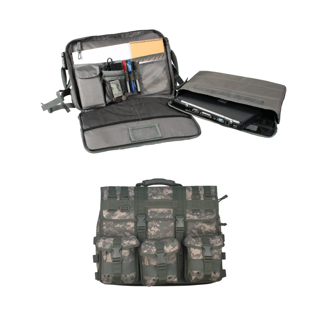 MOLLE Tactical Briefcase / Laptop Bag with Shoulder Strap in ACU