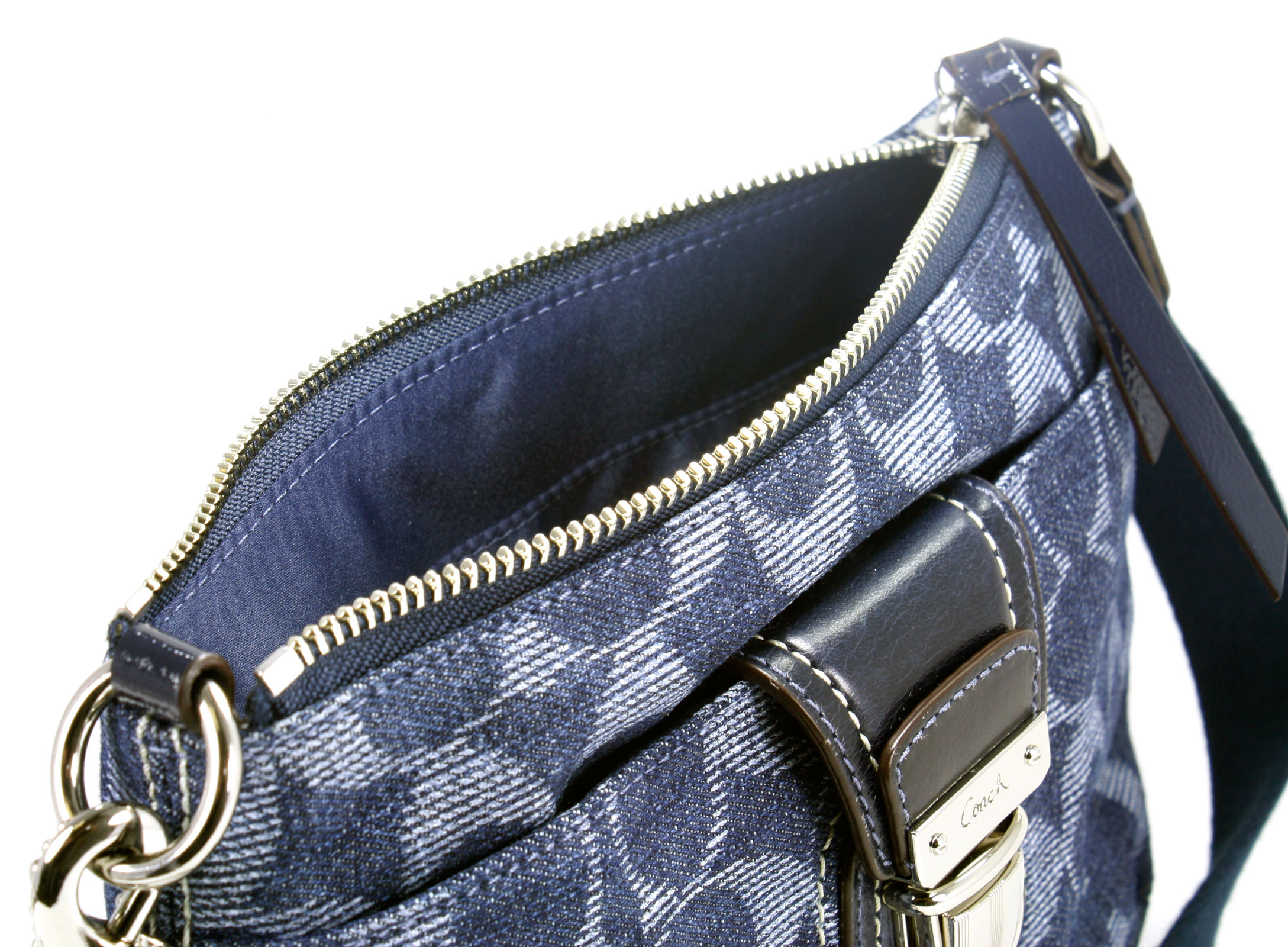 Coach Poppy Denim Signature Swingpack Indigo Blue Crossbody Bag New eBay