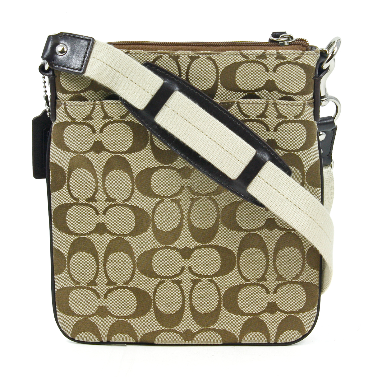 Coach Legacy Signature Swingpack Khaki Mahogany Crossbody Bag Purse New