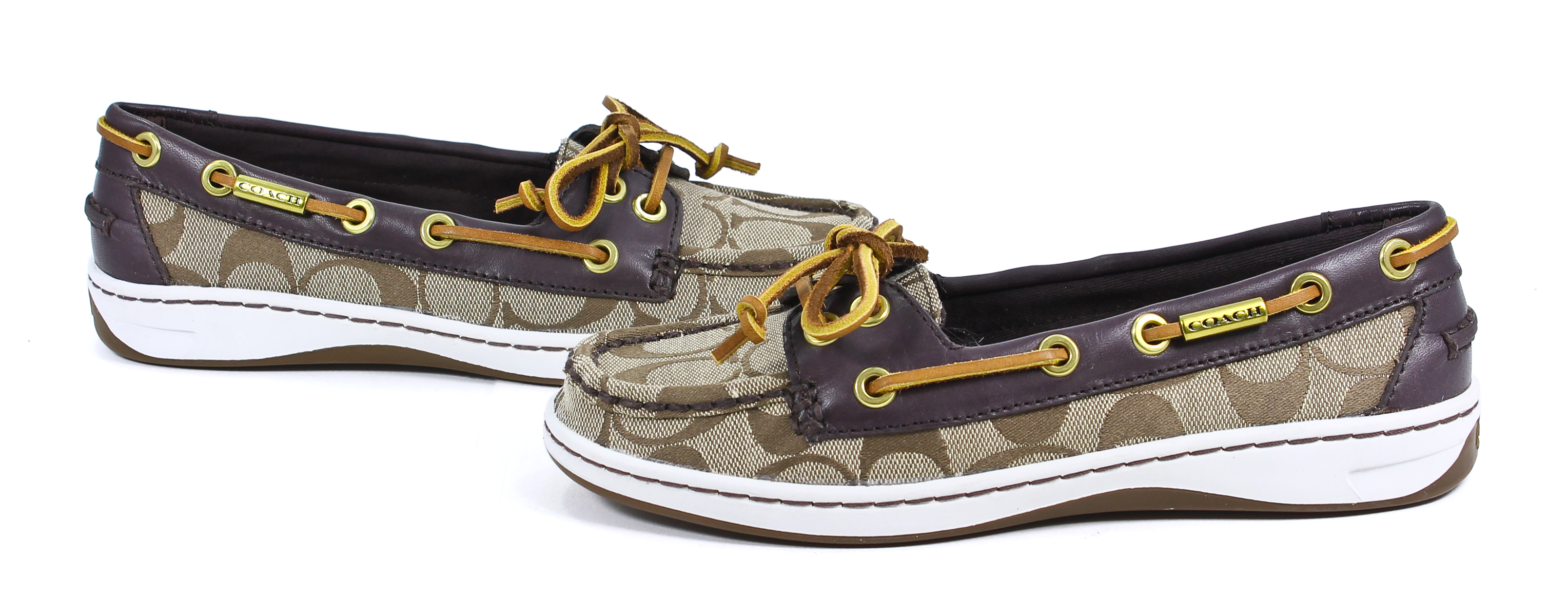 Coach Richelle Topsider Womens Boat Shoes Khaki Chestnut