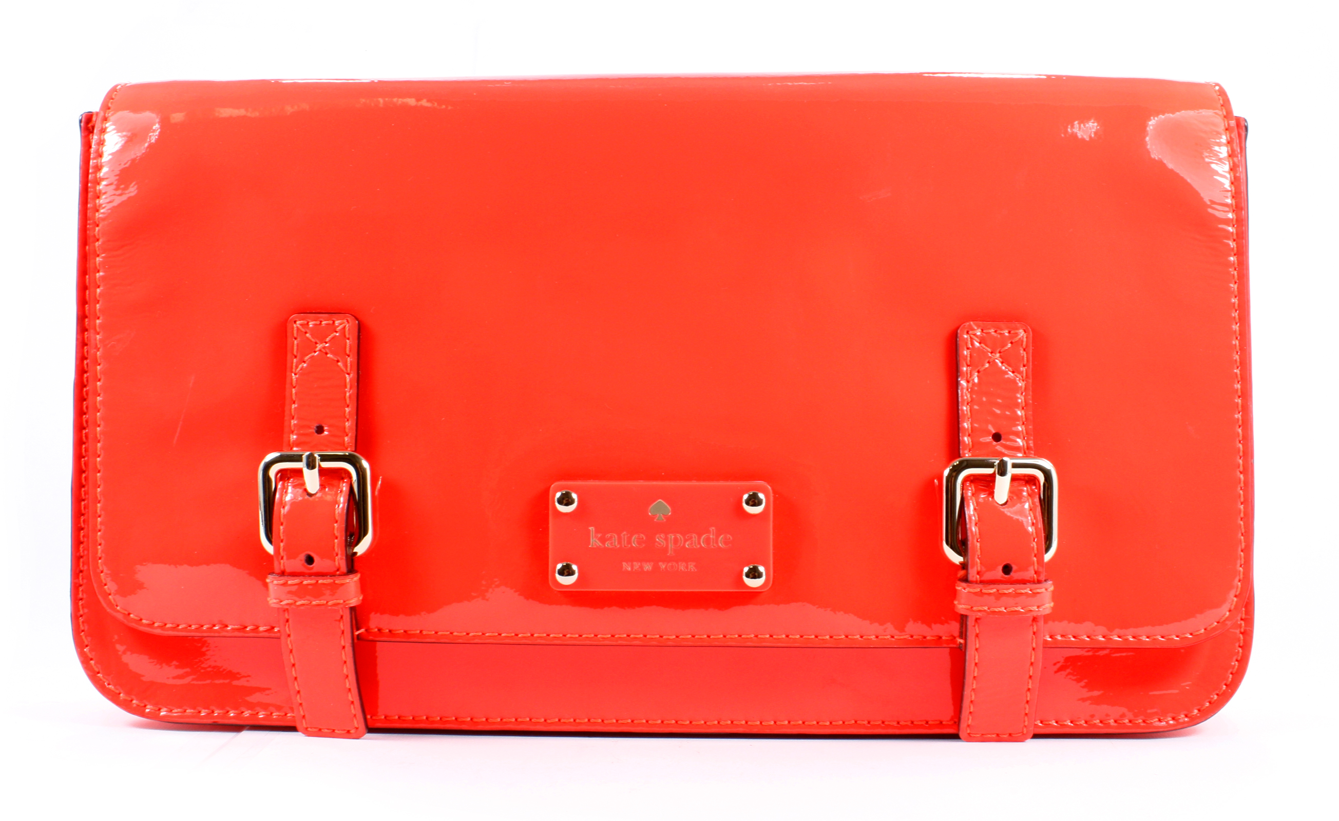 Kate Spade Ellie Flicker Florescent Coral Clutch Handbag Bag New | eBay