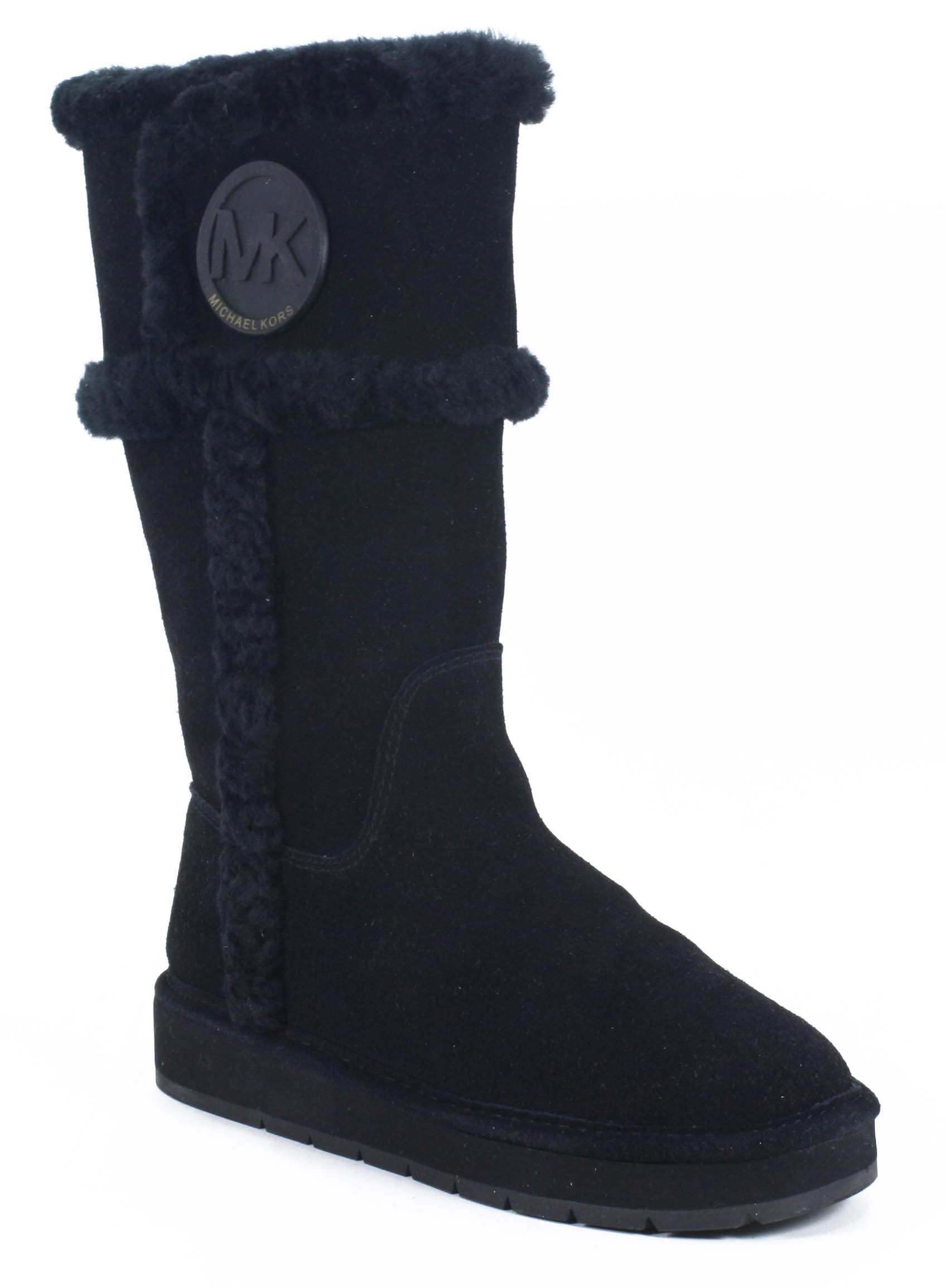 Michael Kors Winter Tall Boot Black Suede Sheep Fur 9 Boots New eBay