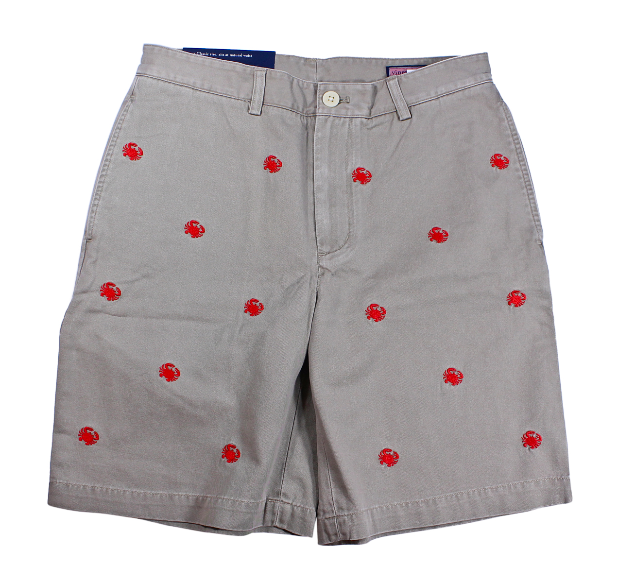 Vineyard Vines Mens Embroidered Crab Khaki Club Cotton Shorts 38 New eBay