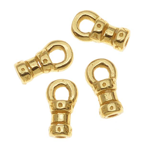Gold Tone Brass Crimp Beads 1mm Loop Cord Ends (10) eBay