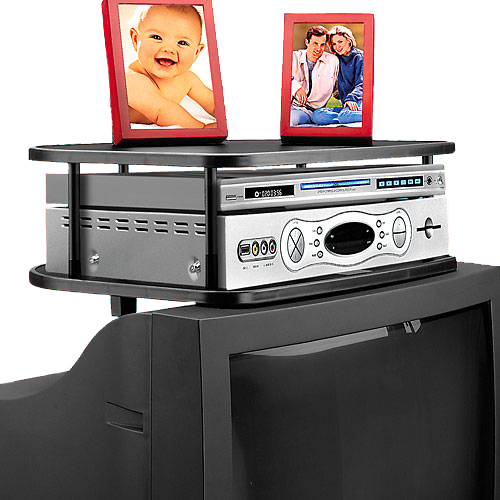 Double 2 Shelf DVD VCR Storage Above TV Television Platform