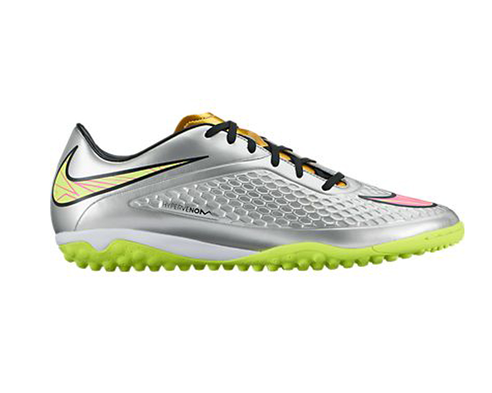 シューズ US7 NIKE HYPERVENOM PHELON PREM TF Nike Men's Hypervenom Phelon Prem TF Soccer Shoe - Silver