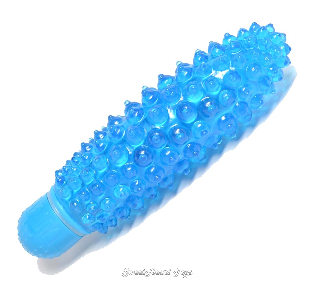 Multispeed WATERPROOF Vibrating Jelly Dildo Bumps Vibrator 7 Inch Dong - Picture 2 of 13