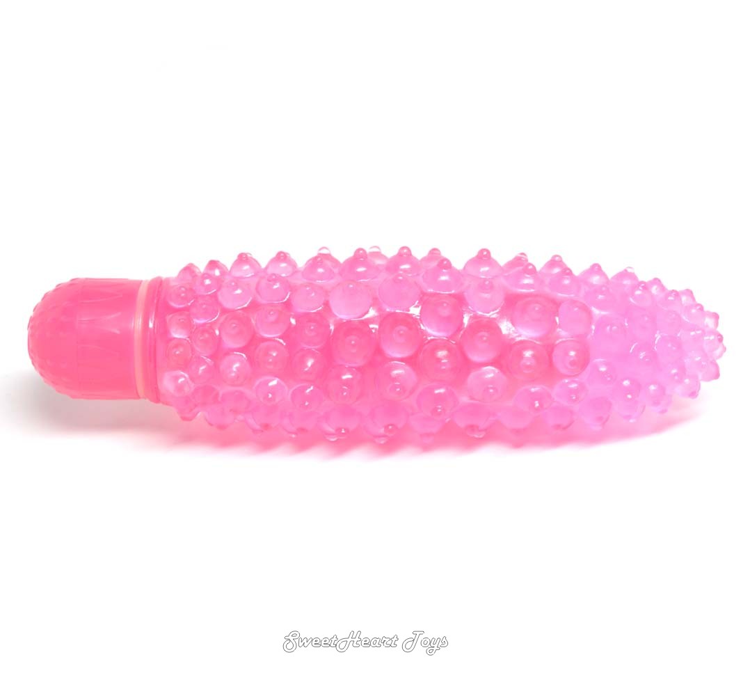 Multispeed WATERPROOF Vibrating Jelly Dildo Bumps Vibrator 7 Inch Dong - Picture 6 of 13