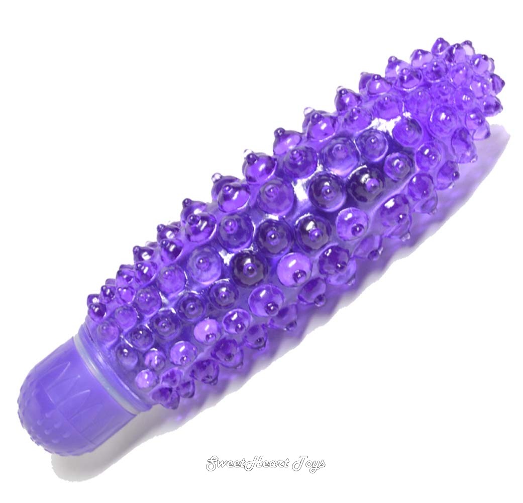 Multispeed WATERPROOF Vibrating Jelly Dildo Bumps Vibrator 7 Inch Dong - Picture 8 of 13