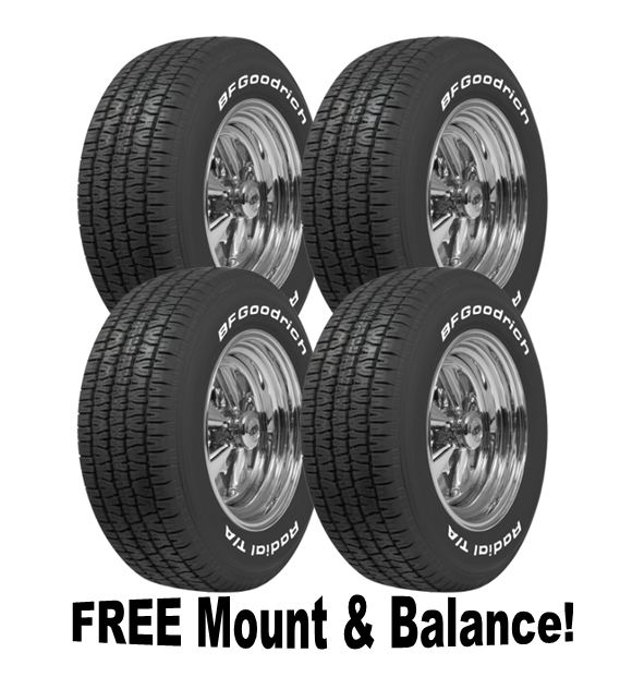 Cragar S/S 15x7 Wheel & Tire Package (4) BFG Radial T/A 205/6015 5x4.5